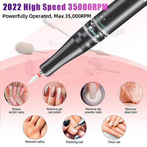 Portable Nail Lathe Electric Manicure Cutter Set Nail Gel -BH01031-Veeddydropshipping