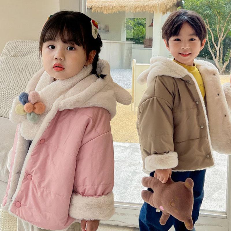 Winter Children Warm Coat Plus Velvet Down Cotton Jacket-Veeddydropshipping
