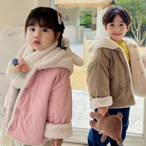 Winter Children Warm Coat Plus Velvet Down Cotton Jacket-Veeddydropshipping