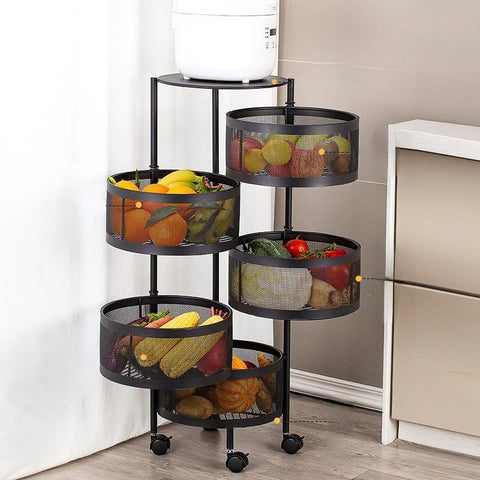 Movable rotary kitchen storage rack-HA01657-Veeddydropshipping