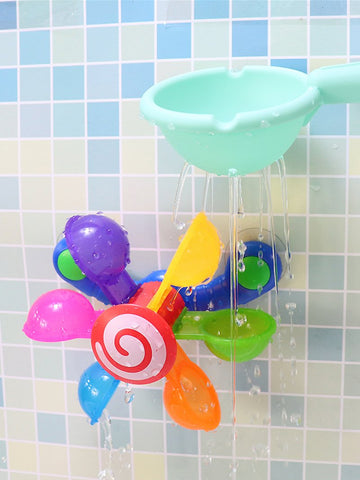 Baby Bath Toys Colorful Waterwheel Bathing Sucker Bathtub Water Spray-TB00493-Veeddydropshipping