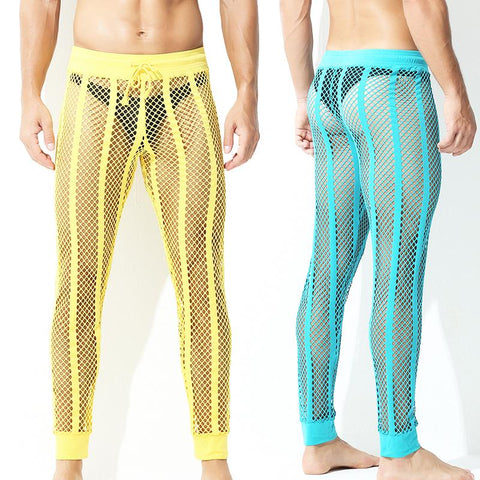 Through Stretch Elastic Casual Trousers Pants Sheer Mesh Loose Soft-MF01592-Veeddydropshipping
