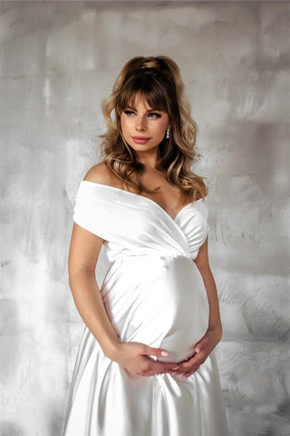 Silk Sexy Maternity Photo Shoot Dresses Long Baby Showers Party Evening-TB00616-Veeddydropshipping