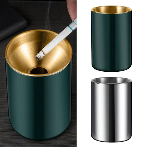Ashtray Round Windproof Stainless Steel Smokeless-HA01004-Veeddydropshipping