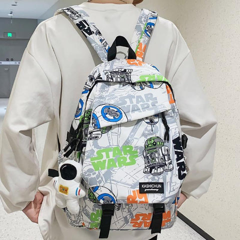 School Bag Women Graffiti College Backpack Men Travel Book Girl-BS00331-Veeddydropshipping