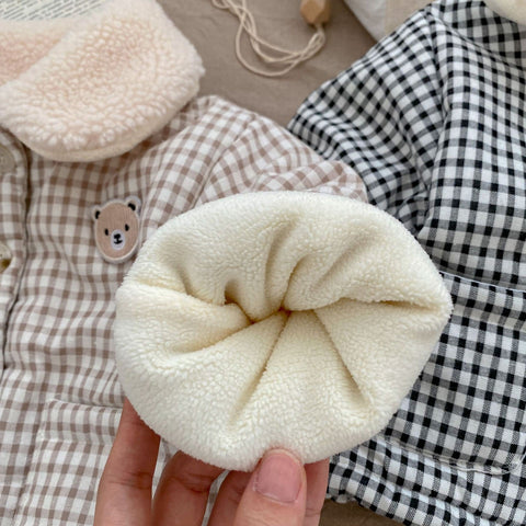Girl Boy Winter Warm Plaid Coat-Veeddydropshipping