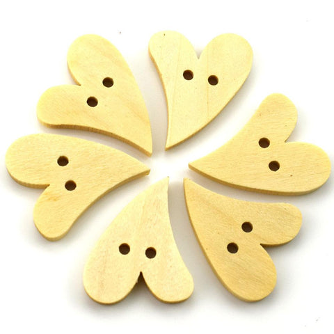 Wooden Buttons Heart Shape Sewing Accessories-HA00163-Veeddydropshipping