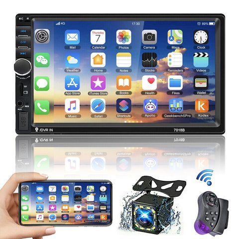 7&quot; Double 2 Din Car Stereo Screen Fm Usb Bluetooth Radio Mp5-AM00649-Veeddydropshipping