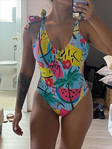 Sexy Print Swimwear Women 2023 One Piece Swimsuit Female Bathing Suit Summer -OS00122-Veeddydropshipping