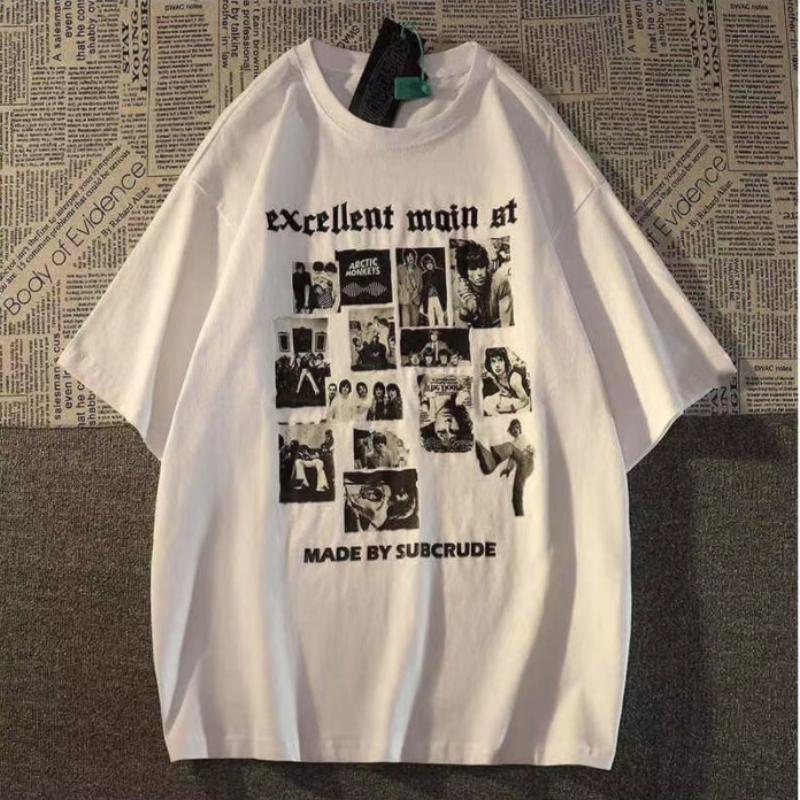 figure print short sleeve tshirt men ins summer loose