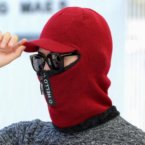 Men Winter Warm Wool Hat Outdoor Cycling Ear Protection Warm Thicken Bicycle -OS01115-Veeddydropshipping