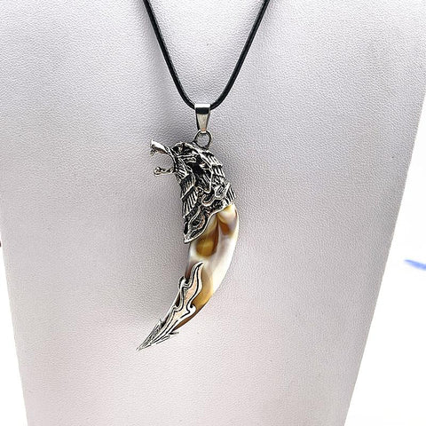 Pendant Necklace Vintage Bronze Tooth Pendant Necklace -JW01278-Veeddydropshipping