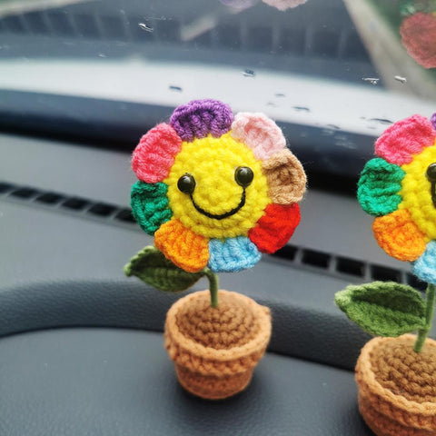 Handmade Crochet Cute Rainbow Car Accessories  Dashboard Interior-AM00057-Veeddydropshipping