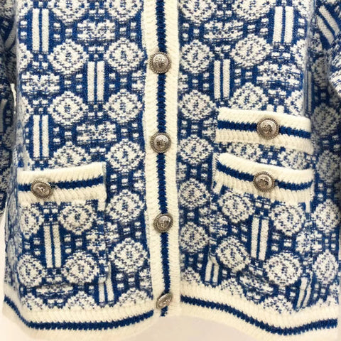 Women Printed Vintage High Street Printed Cardigan Pairs-Veeddydropshipping