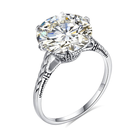 Massive Certified Moissanite Ring Silver Wedding Diamond Test Pass-JW00090-Veeddydropshipping