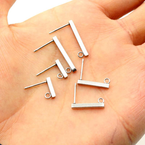 Stainless Steel Earring Bar Tube Stud Earrings DIY Jewelry Making -JW01568-Veeddydropshipping