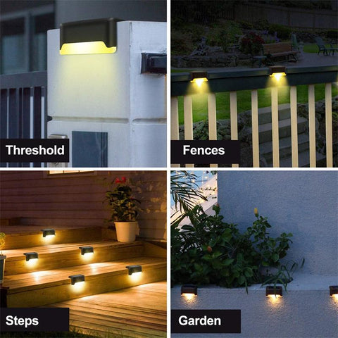 Solar Deck Lights 4/8/16 PCS Outdoor Solar Step Light Warm White for Garden-TI00821-Veeddydropshipping