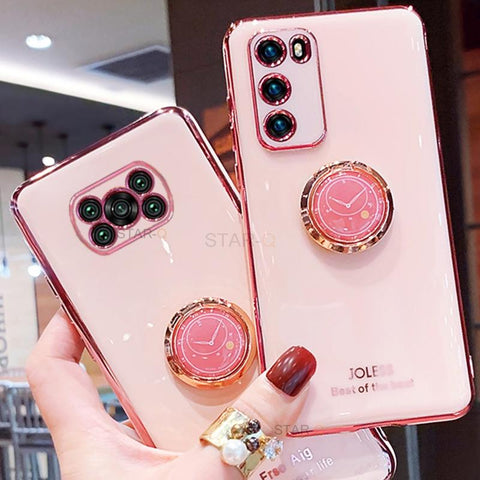 Luxury Ring Holder Plating Phone Case On For Xiaomi Mi Poco X3 Pro X3pro-PA00330-Veeddydropshipping