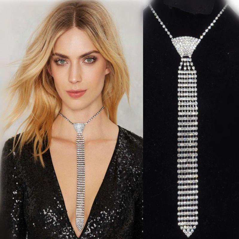 Fashion Diamond Tie Rhinestone Collar Tie-WF01336-Veeddydropshipping
