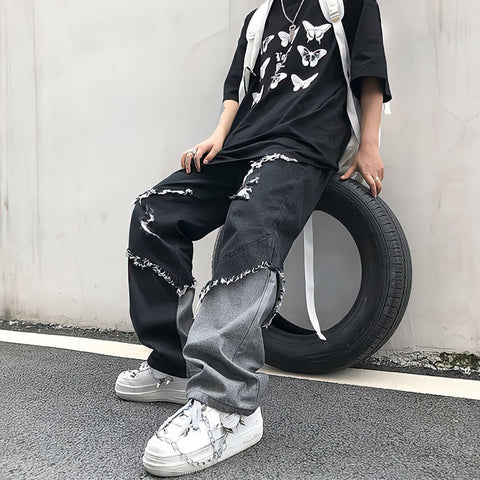 Straight Wide Leg Cargo Pants Man Streetwear Harajuku-MF00591-Veeddydropshipping