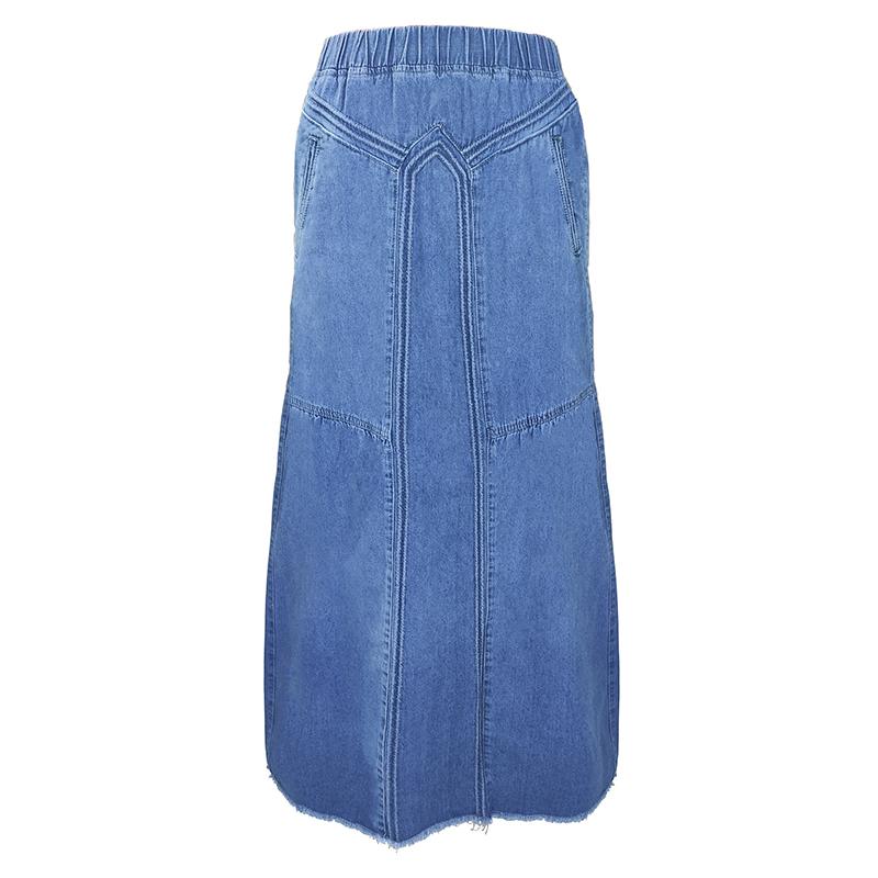 Oversize Fashion Street Skirt A Line Denim Skirt-WF00455-Veeddydropshipping