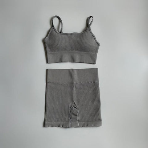 Seamless Yoga Set Gym Suits With Shorts Crop Top Sexy Bra  Women's Pants 2 Pieces-OS00758-Veeddydropshipping