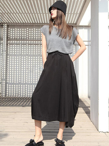 Women Loose Irregular Capri Skirt Pants-WF00645-Veeddydropshipping