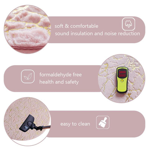 Fur Rug Pink Round Soft Fluffy Rabbit Fur Carpet-HA00549-Veeddydropshipping
