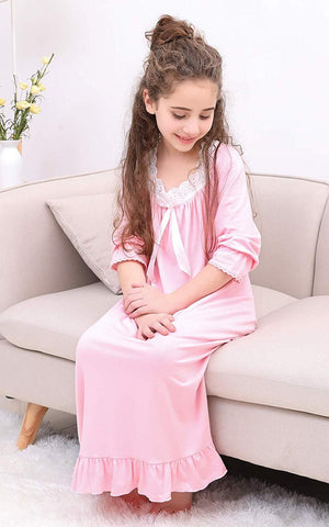 Baby Girl Clothes Princess Nightgown Long Sleeve Sleep Shirts Nightshirts-TB01079-Veeddydropshipping