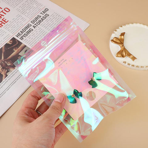 Opp Bags Pink Aluminum Foil Pouch Resealable Bag -JW01688-Veeddydropshipping