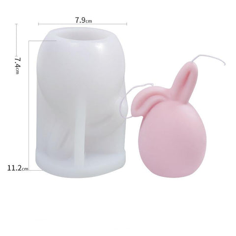 Rabbit Shaped Silicone Candle Mold 3d-HA00371-Veeddydropshipping