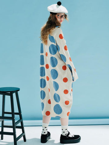 round neck pullover long sleeve dress-WF00124-Veeddydropshipping