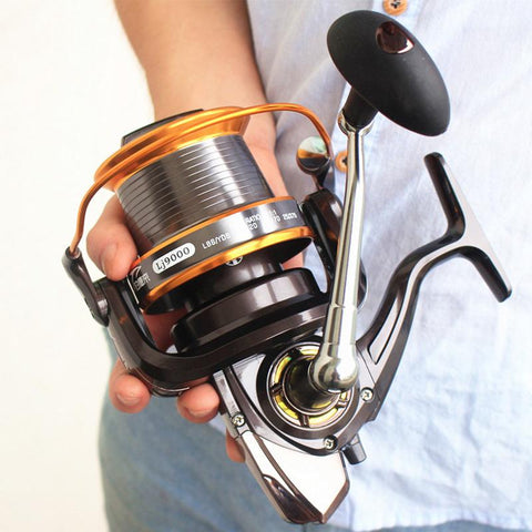 Far Throw Fishing Reel Metal LJ 3000-9000 Series 12+1 BB Bevel Cup Freshwater -OS00317-Veeddydropshipping