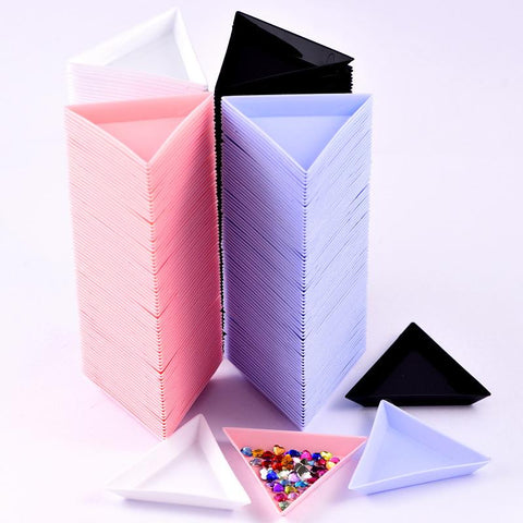 Plastic Triangle Tray Nail Crystal Sorting Storage-HA00819-Veeddydropshipping