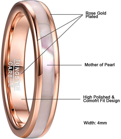 Tungsten Carbide Ring Women Rose Gold Steel Ring -JW00442-Veeddydropshipping