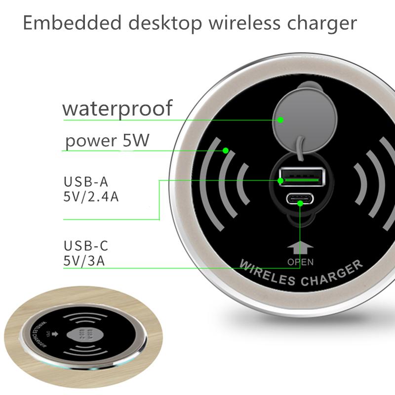 3 in 1 Desk Embeded Wireless Charger-Veeddydropshipping