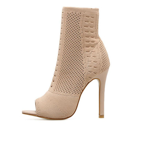 Boots Ladies Open Toe High Heels Fashion Kardashian-BS01064-Veeddydropshipping