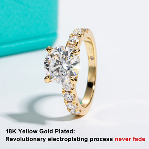 4.3cttw D Color Moissanite Engagement Rings 925 Sterling Silver-JW00002-Veeddydropshipping