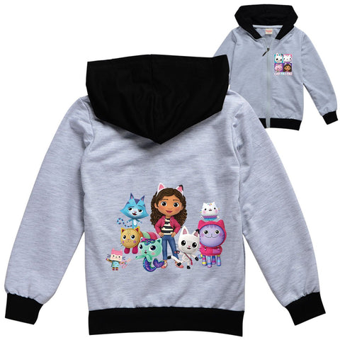 2-16Y Cartoon Gabby Dollhouse Cats Clothes Kids Pullover Jacket with-TB00983-Veeddydropshipping