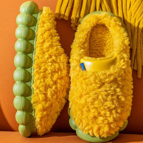 Thick Plush Female Platfrom Slippers with Fur Warm Non-Slip-BS01208-Veeddydropshipping
