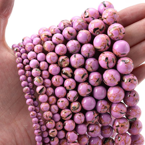 Natural Red Coral Turquoises Agates Stone Round Loose Beads-JW01488-Veeddydropshipping