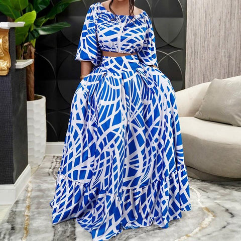 Women Half Sleeve Sets African Suit-WF01531-Veeddydropshipping