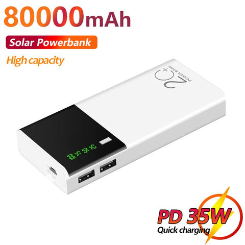 80000mAh Mobile Power Bank Digital Display with 2 USB LED Charger Powerbank External Battery-PA00468-Veeddydropshipping