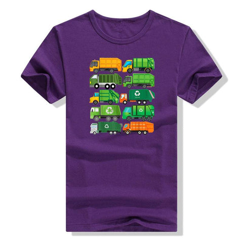 Garbage truck recycling day garbage sorting Beautiful clothing pattern T-shirt-Veeddydropshipping