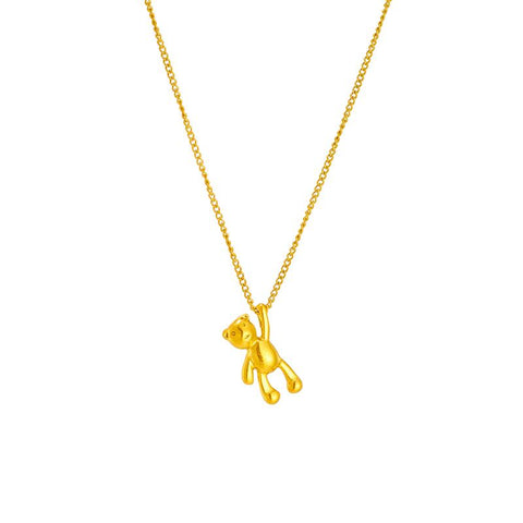Stainless Steel Cute Bear Pendant Necklace For Women Fashion-JW01282-Veeddydropshipping