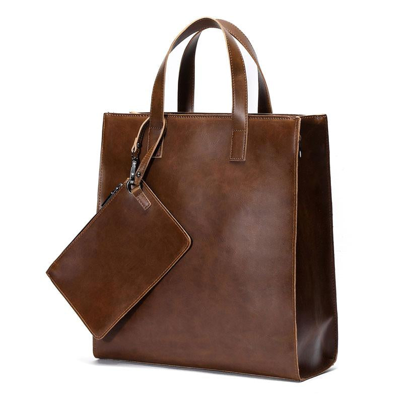 Office Bags Crazy horse Leather Handbag New computer-BS00443-Veeddydropshipping