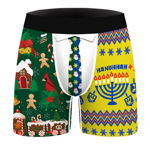 Shorts Underwear Mid Waist Elastic Waistband Boxer Brief-MF01404-Veeddydropshipping