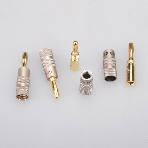 4PCS/Set 4mm and 2mm Pure Copper Gold Plated Banana -CE00008-Veeddydropshipping