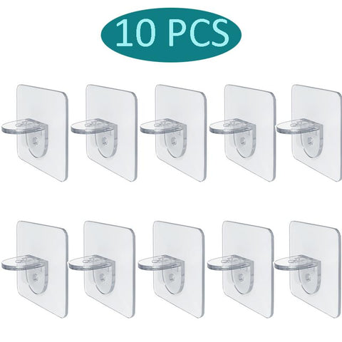 Adhesive Closet Cabinet Shelf Support Clip Wall Hanger-HA00865-Veeddydropshipping