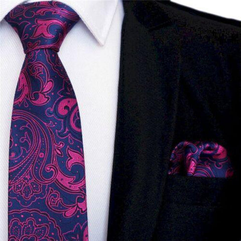 Necktie Wedding Floral Paisley JACQUARD-MF00820-Veeddydropshipping